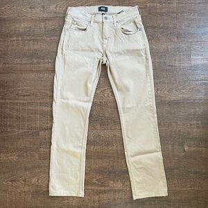 Paige Federal Slim Straight Pants Men’s 29 Tan Khaki Stretch Five Pocket Denim